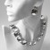 Set 2 objects: earrings, necklace “jewel” squares, white color in silver, 32 cm