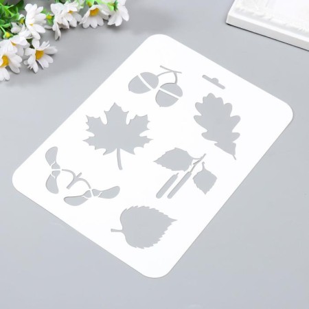 Stencil plastic "leaves, acorns" 16x22 cm-1