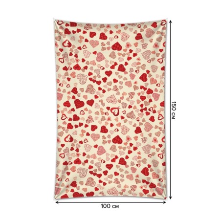 Decorative panel with photo printing "various hearts", vertical, size 100x150 cm-1
