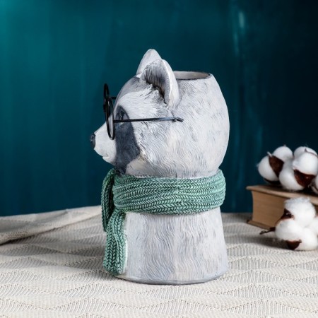 Kashpo - VAZ "Raccoon with glasses" 14x14x22cm-3