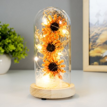 Nightlight "Orange flowers" LED from battery 3xlr44 10x10x20 cm Risalux-1