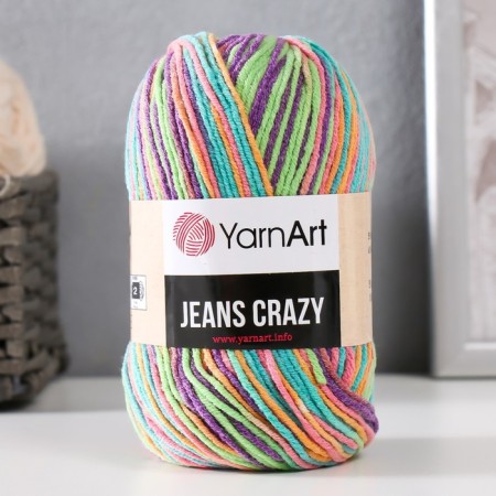 Yarn "Jeans Crazy" 55% cotton, 45% acrylic 160m/50g (8215 rainbow)