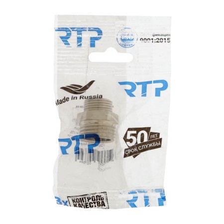 Nipple of transitional RTP, 1/2 "x 3/8", outer thread, nickel -plated brass, euroglos-2
