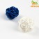 A set of 2 wicker balls from a vine without bells, 3 cm, white/blue