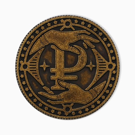 The Tarot Coin "attract wealth", brass, diam. 2.5 cm-4