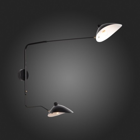 Wall lamp ST LUCE. SL305.401.02. SPRUZZO. 2x60 watts, e27, 18x75 cm, black color-2