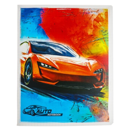 Notebook of 48 sheets in the “bright car” cage, plastic cover, mix-2