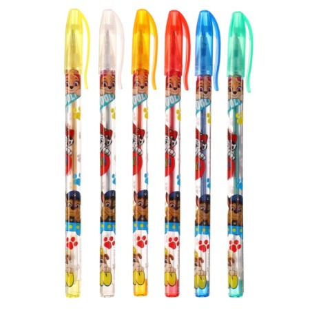 A set of gel pens with sparkles, 6 colors, puppy patrol-3