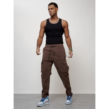 Cargo jeans men, size 50-52, brown color-8