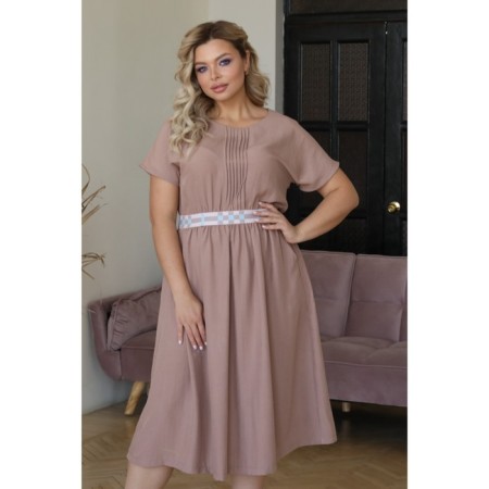 Women's dress, size 48, beige color-2