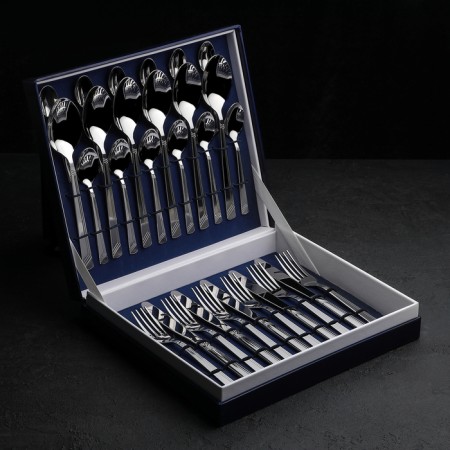 Set of table "appetite", thickness 2 mm, decorative box, 30 objects, silver color