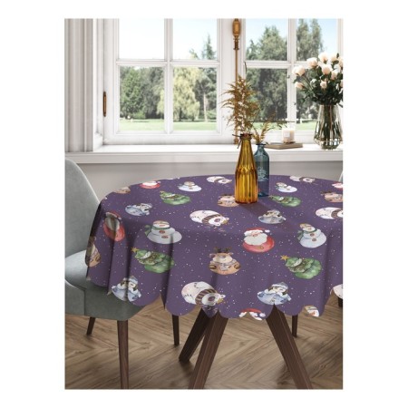 Tables on the table "Toys on the Christmas tree", Round, Saten, D = 150 cm