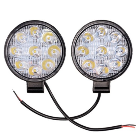 Farah LED SkyWay Off Road, 12 V/24 V, 27 W, 6000 K, 9 diodes, 2 pcs, 84x84 (100) x17 mm