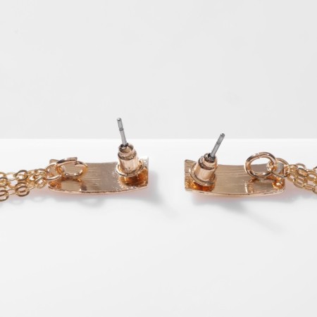 Earrings hanging "style" chains, color gold-1