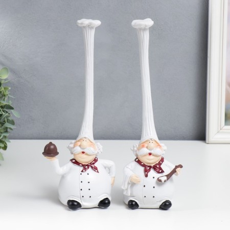 Polystone souvenir "Squeezed chef in long caps" set 2 pcs 27x11.5 cm