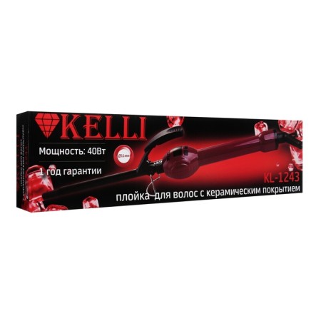 The curl Kelli KL-1243, 40 W, ceramic coating, D = 11 mm, black pink-4