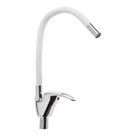 Zein Z2074W kitchen mixer, silicone spout, 40 mm cartridge, brass, white/chrome-4