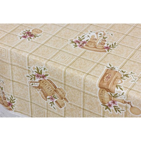 MEIWA tablecloth, oval, 132 x 178 cm, beige color-3