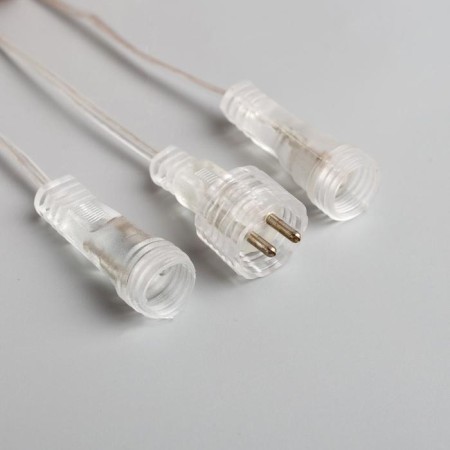 Garland "icicles" 2.5 × 0.3 m, IP65, transparent thread, 192 LED, white glow with a drain effect, 12 V effect-6