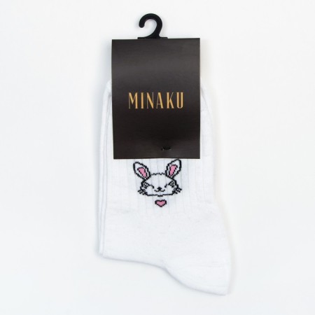 Women's socks "Bunny" minku white color, rr 36-37 (23 cm)-3