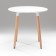Table on wooden legs Hy-T06, white, size 80x74 cm