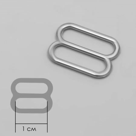 Strap regulator, metal, 10 mm, silver color-1