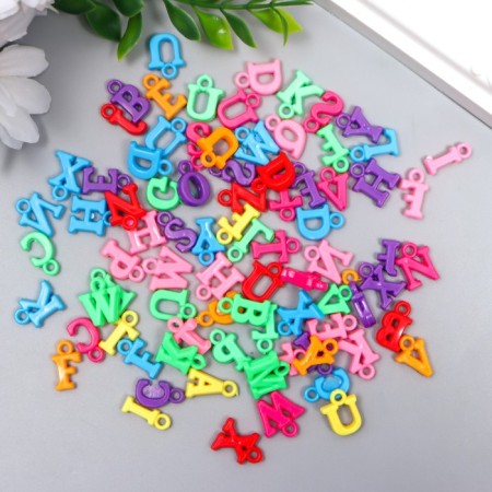 Decor for creativity plastic "English alphabet" Color 20 g 0.4x1x0.9 cm