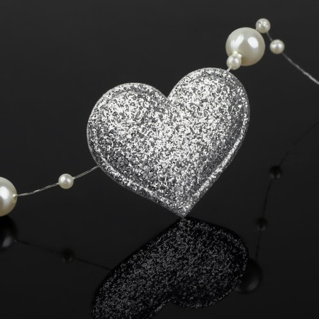 Application "Heart", 3.7 × 2.8 cm, 10 pcs, silver color