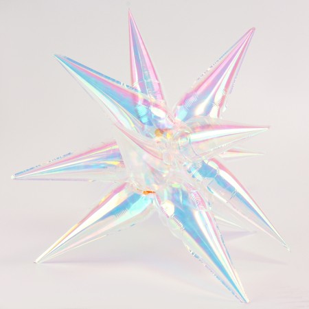 Foil ball 27 "Star 3d", color transparent mother -of -pearl gradient-1