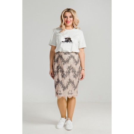 Women's skirt, size 52, gray color-2