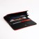 Women's wallet on the button, red color