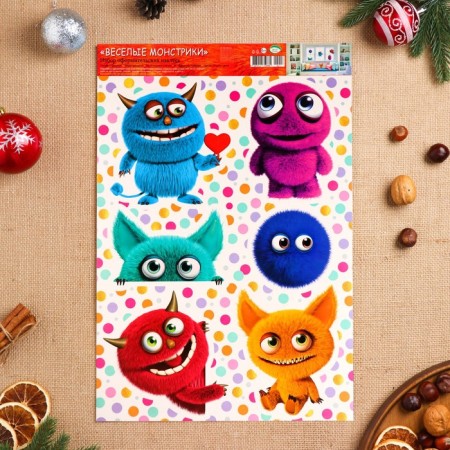Set of stickers design "Funny monsters" 49.3x33.6cm