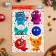 Set of stickers design "Funny monsters" 49.3x33.6cm