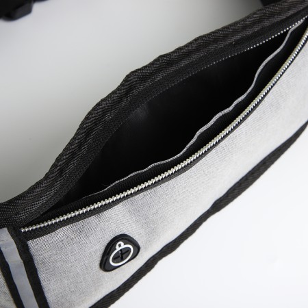 Lightning waist bag, 3 departments, gray color-4