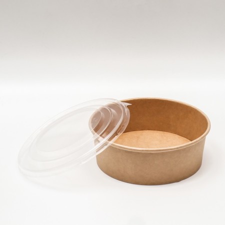 Craft salad bowl, with a plastic lid, 1300 ml-1