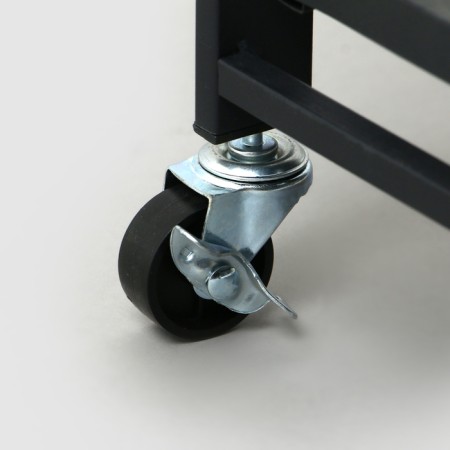 Folding rack on wheels, 2 shelves, 71.5 × 34 × 55, black matte color-3