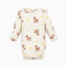 Боди детское Крошка Я "Mery Xmas", рост 68-74 см, цвет бежевый