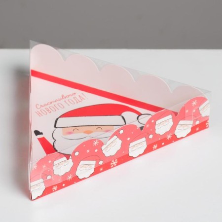 Box for confectionery with PVC lid “Happy New Year!”, 18 x 3 cm, New Year-1