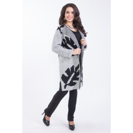 Cardigan female, size 42, gray color-1