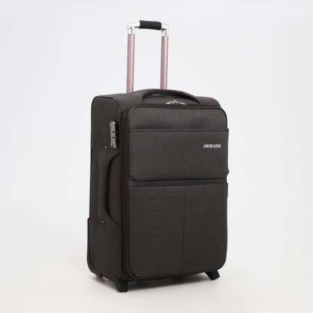 Small 24 suitcase "on lightning, code castle, with extension, brown color-1