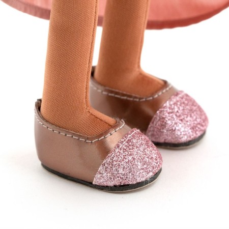 Soft doll "Tina in a pink dress with sequins", 32 cm-5