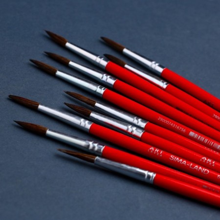 Brush for drawing from hair protein Round No. 5 short handle-2
