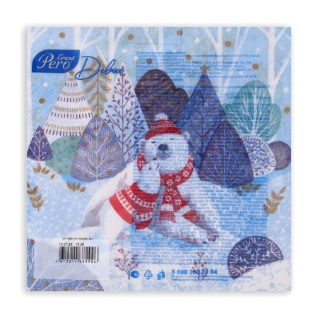 New Year's napkins paper Grandpero Deluxe "Umka", 3 layers, 33x33 cm, 20 pcs-3