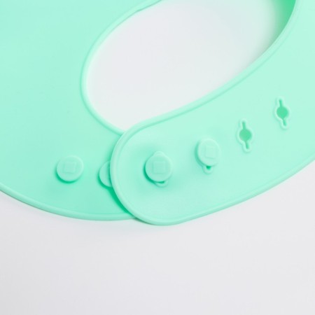 Bibslate for feeding silicone with pockets, turquoise color-2