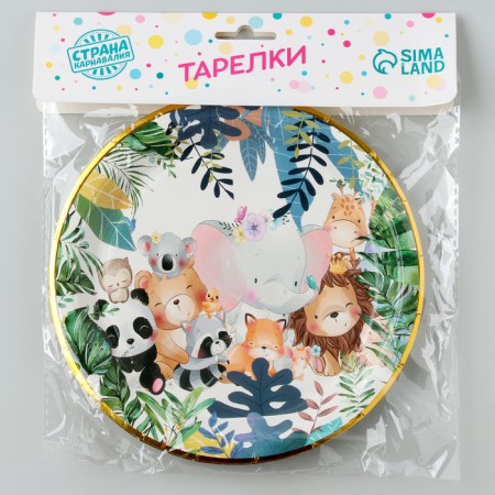 Paper plates "animals" with embossing, 6 pcs-3