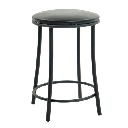 Stool "ultra" with a ring, black/black