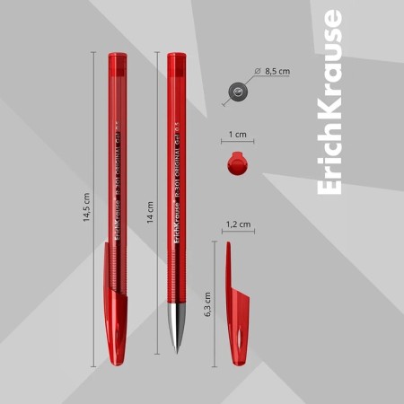 Gel pen Erichkrause R-301 Original Gel, red ink, node 0.5 mm, letter line 600 meters-4