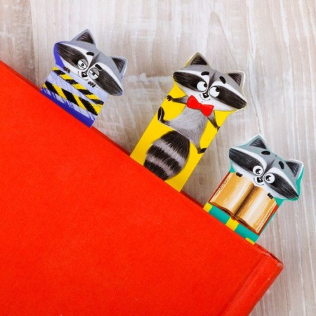 A set of curly bookmarks "Read with a raccoon!", 5 pcs-2