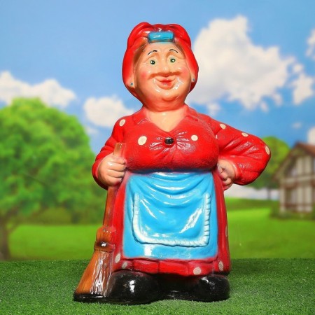 Garden figure "Mother -in -law with a broom average" 59x40x25cm mix-6