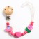 Holder for the nipple - dummy "elephant", wooden, pink color